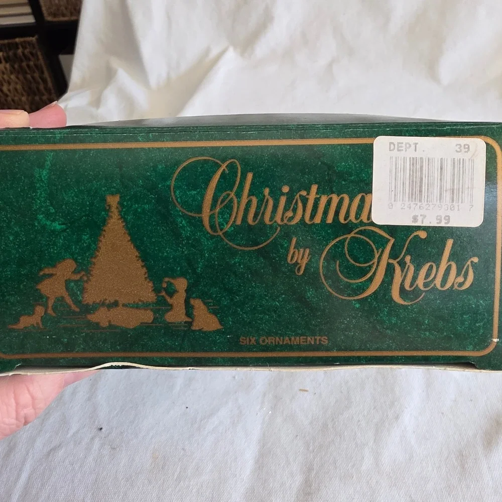 VTG Christmas by Krebs Red Drip Glaze Designer Mercury Glass Ornaments Set of 6